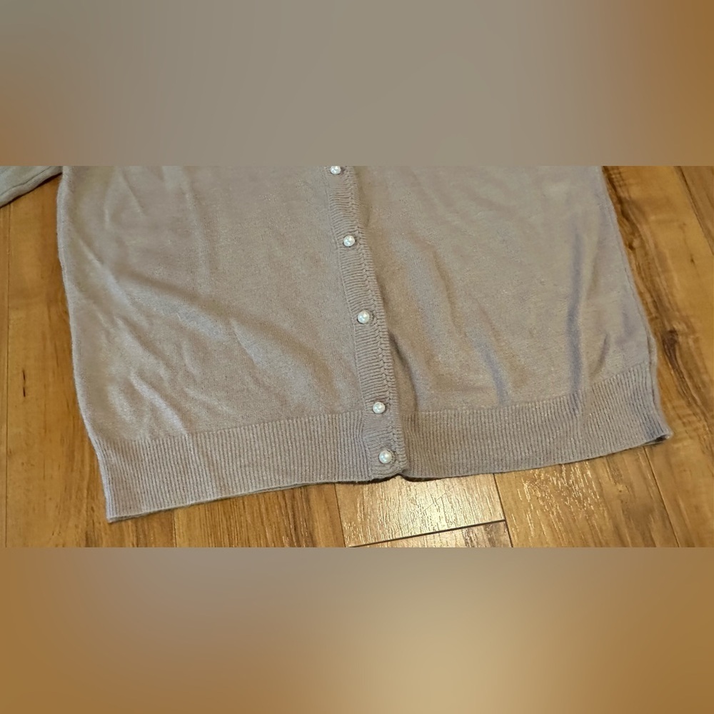 1980s DUVET Large Sweater Vintage Button-up Beige 100% Acrylic - Picture 8 of 12
